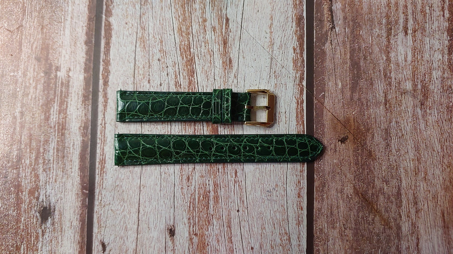 Green Full Grain Crocodile Custom Leather Straps