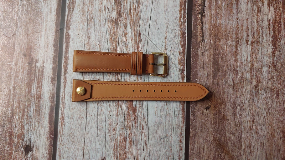 Brown Barenia Leather Custom Open Ended Strap For Timex Indiglo Watch