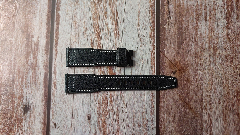 Black Alran Goat Custom Leather Strap