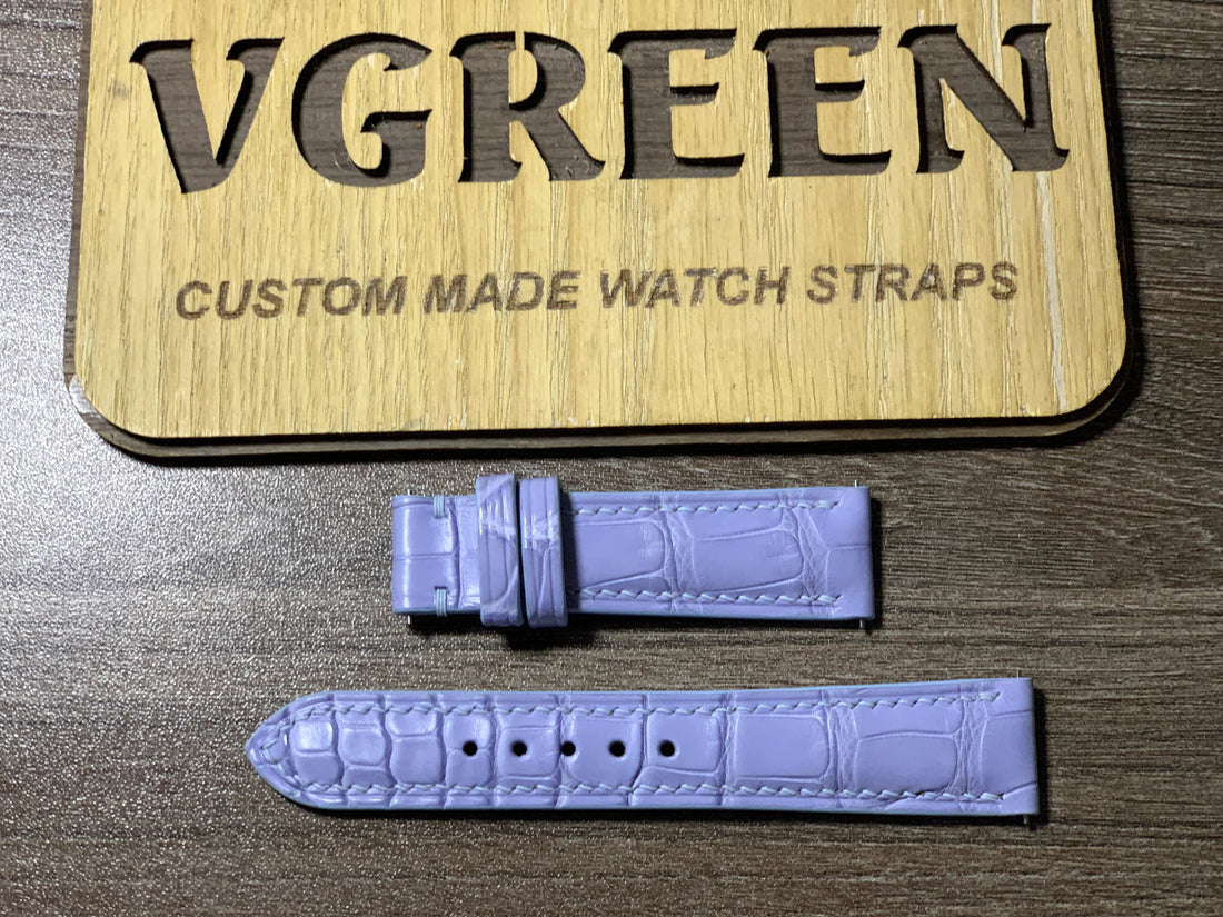 Ice blue crocodile watch strap for IWC Portofino Chronograph 39