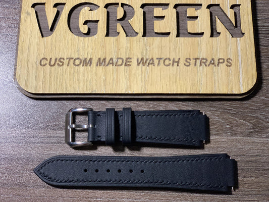 Black Swift corner-notched watch strap for Timex Expedition