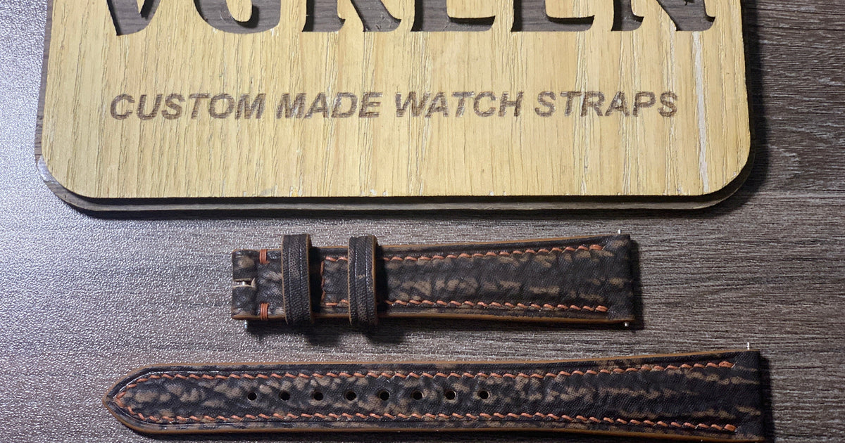 Brown Shark Skin Strap for a Vintage Omega Seamaster – VGreen