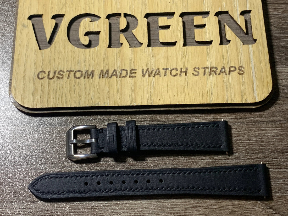 Black Swift calfskin watch strap for Patek Philippe 5196R
