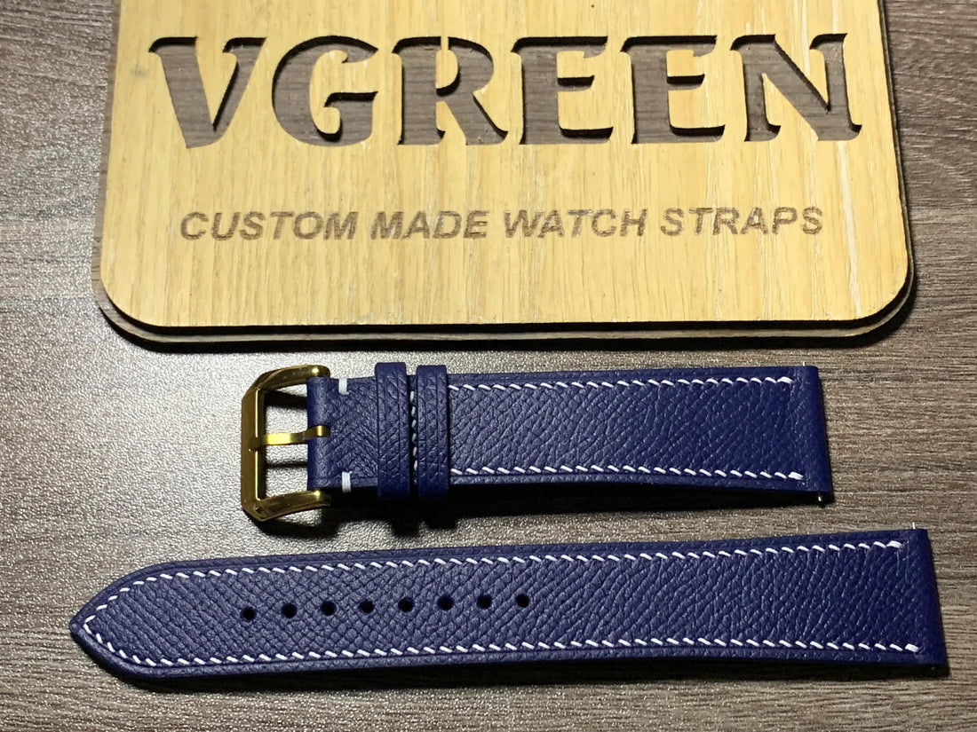 Navy Epsom extra-long watch strap for Tudor Black Bay Bronze, 90/145mm