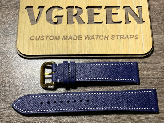 Navy Epsom extra-long watch strap for Tudor Black Bay Bronze, 90/145mm