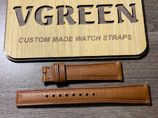 Brown Minerva Box watch strap for a Rolex Oyster Perpetual 6582, 80/130mm with a square tip end