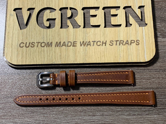 Cognac Badalassi Wax watch strap for vintage Rolex Lady-Date 6516, 10mm buckle