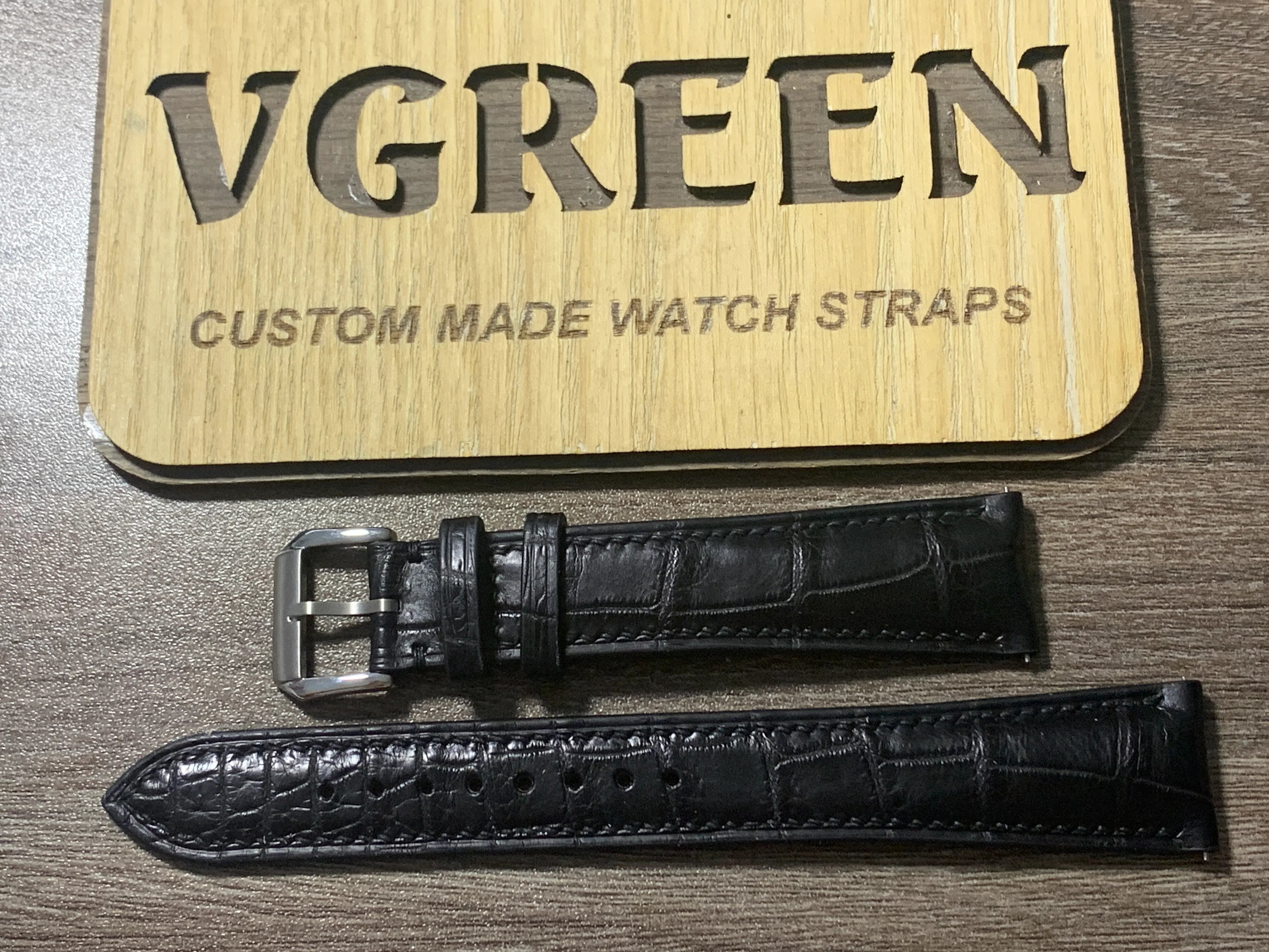 Extra-Long Crocodile Strap for a Frédérique Constant Carrée – VGreen