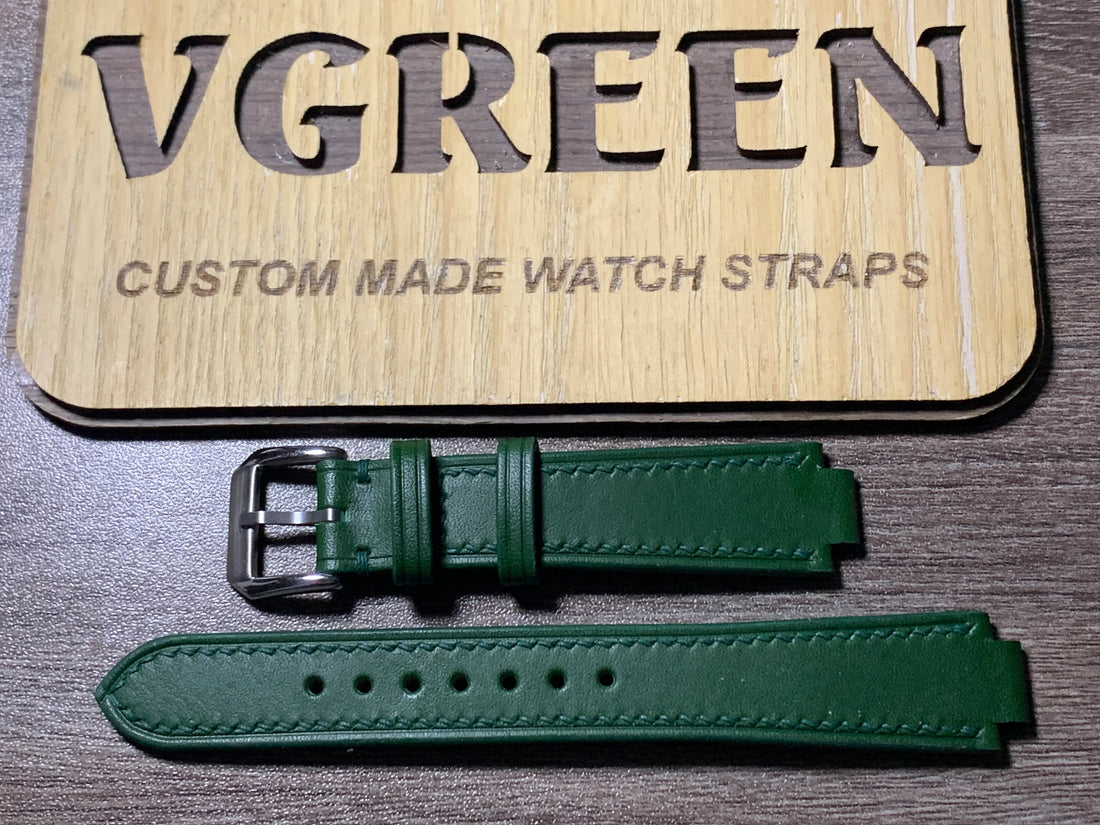 Green Buttero corner-notched watch strap for the Timberland 75047G