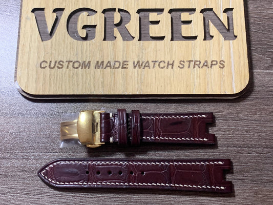 Crocodile center-notched watch strap for Steinhausen SH00999, 70/115mm build