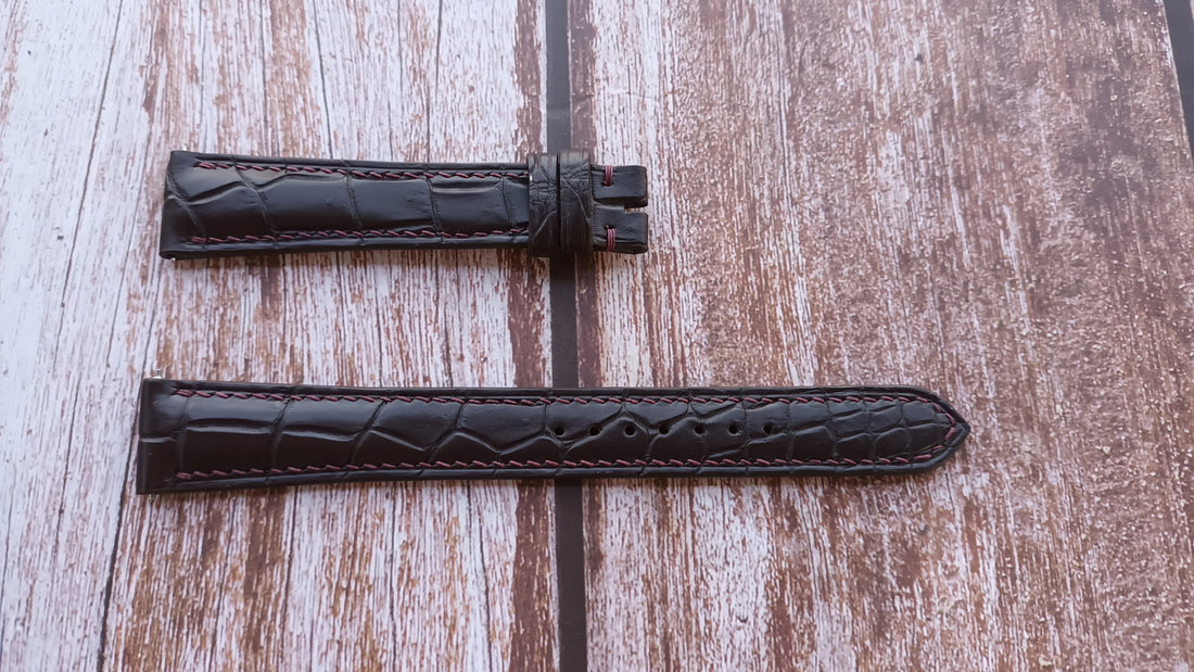 Brown Full Grain Crocodile Leather Strap ForZenith Captain de lucce Watch