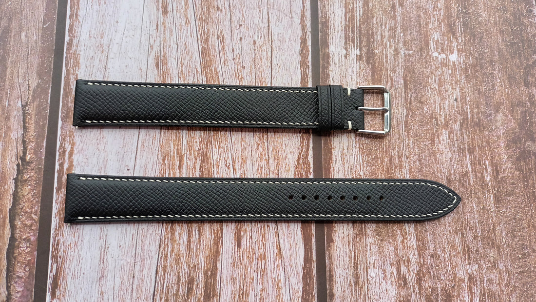 Black Epsom Leather Strap For Tissot/Seastar Watch
