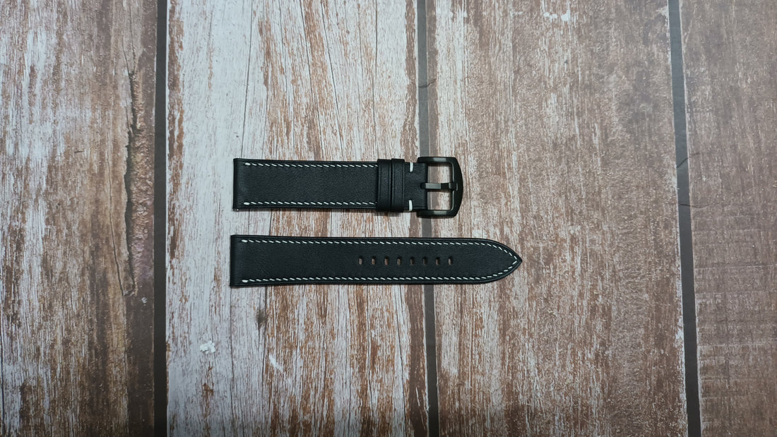 Black Swift Leather Strap For Blancpain Bathyscaphe Ceramic Watch
