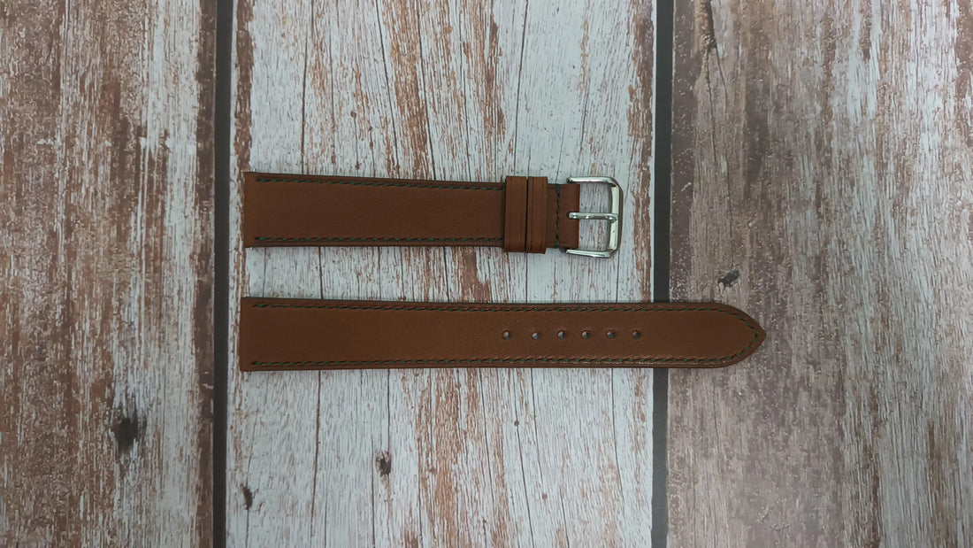 Brown Barenia Leather Strap For Breitling Chronomat B13047 Watch