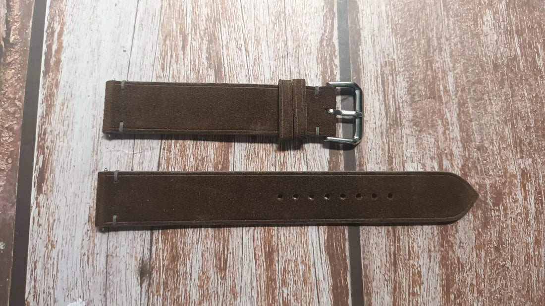 Dark Gray Suede Leather Strap For Citizen AW0100-19A Eco Drive Watch