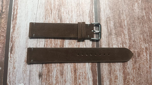 Dark Gray Suede Leather Strap For Citizen AW0100-19A Eco Drive Watch
