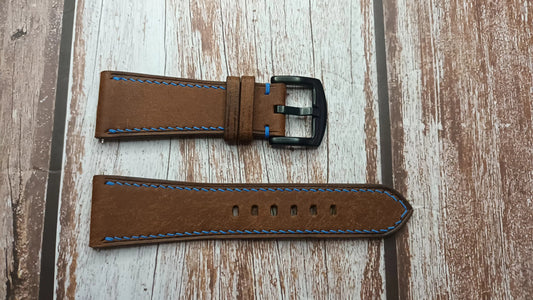 Whisky Maya Leather Strap For H Moser Cie heritage 42 mm diameter Watch