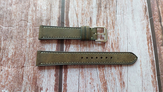 Dark Green Maya Leather Strap For Diesel DZ 1045 Watch