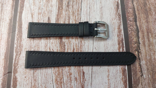 Black Swift Leather Strap For Seiko SACM171 Dress Watch