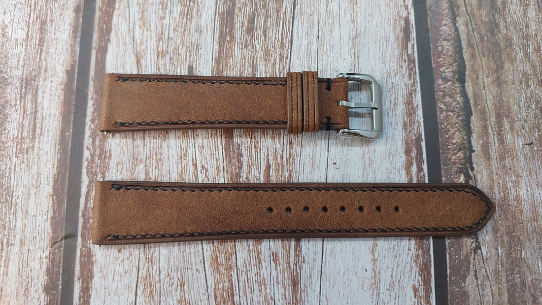 Whisky Maya Leather Strap For Shinola Argonite 1069 Watch