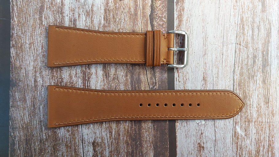Brown Barenia Leather Strap For Tag Microtimer Watch