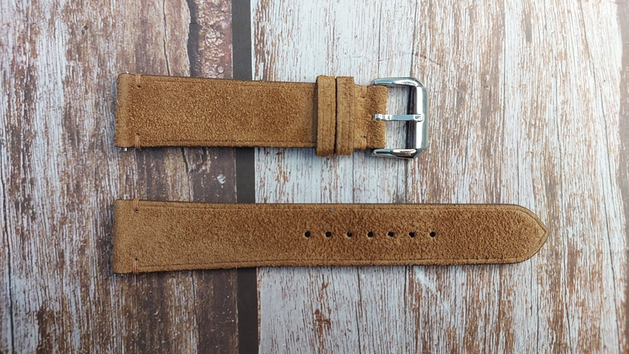 Whisky Suede Leather Strap For RGM Pilot Watch