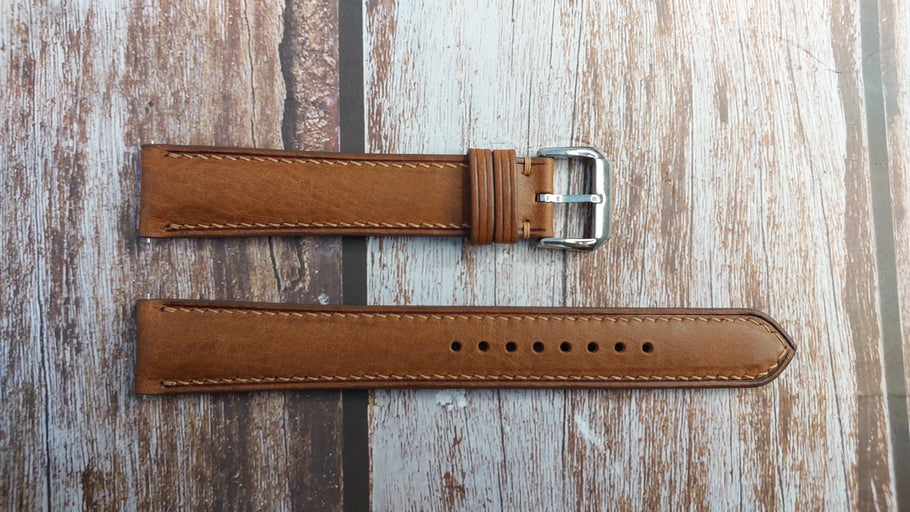 Brown Italian Veg Tanned Minerva Leather Strap For Certina DS Powermatic 80 Reference: C038.407.16.097.00 Watch