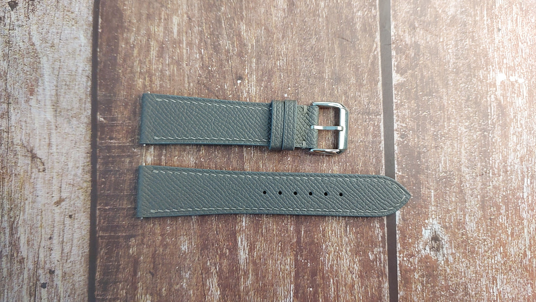 Gray Epsom Leather Strap For 2022 Patek Philippe Calatrava 5226G Watch