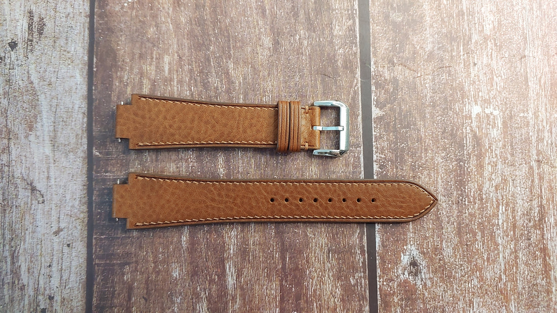 Brown Minerva Box Leather Custom Notched Strap For Breil BW0305 Watch