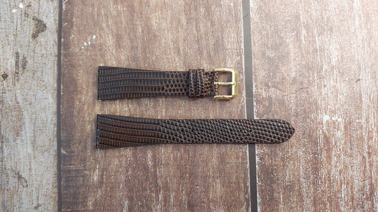 Dark Brown Full Grain Lizard Leather Strap For Breitling Navitimer 806 Watch