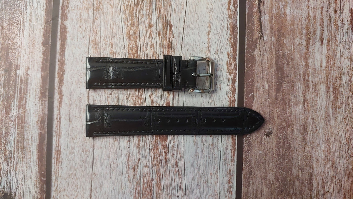 Trendy Crocodile Brown Leather Watch Strap Replacement W20091X7_K0000819 main image 0