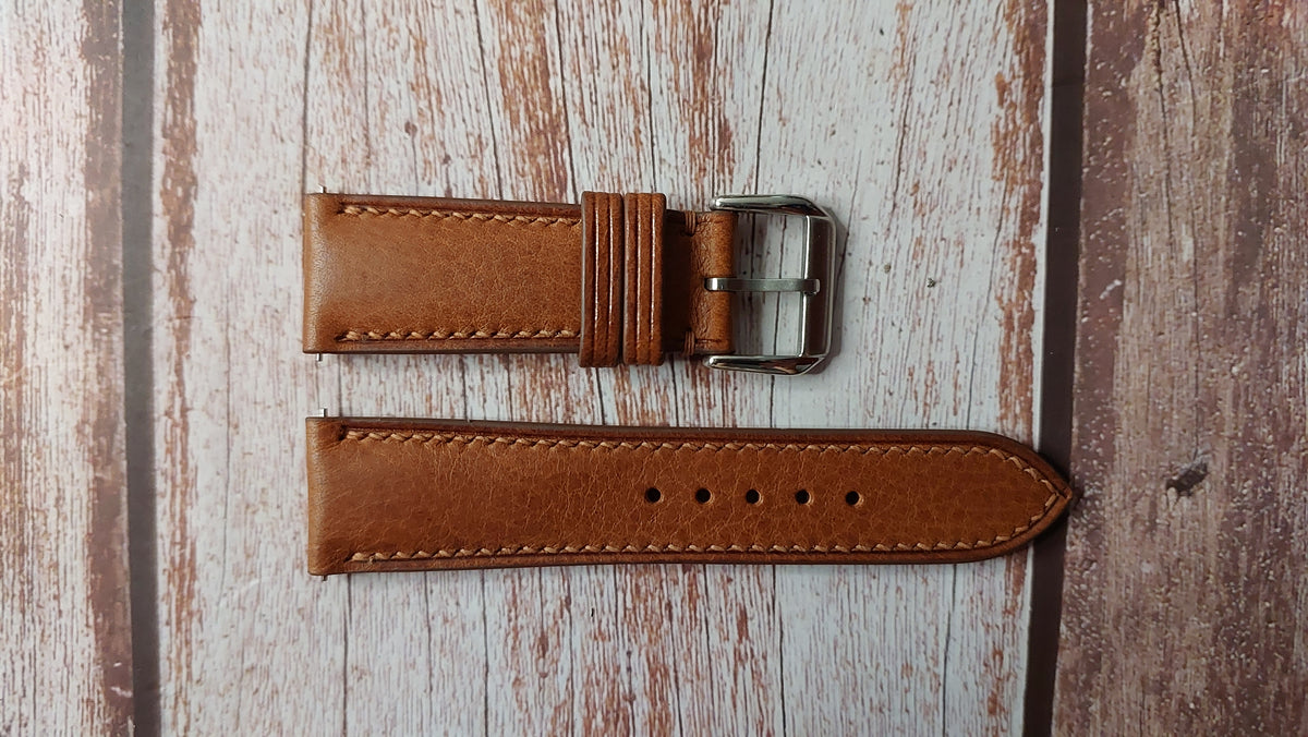 Brown Minerva Box Leather Leather Strap – VGreen