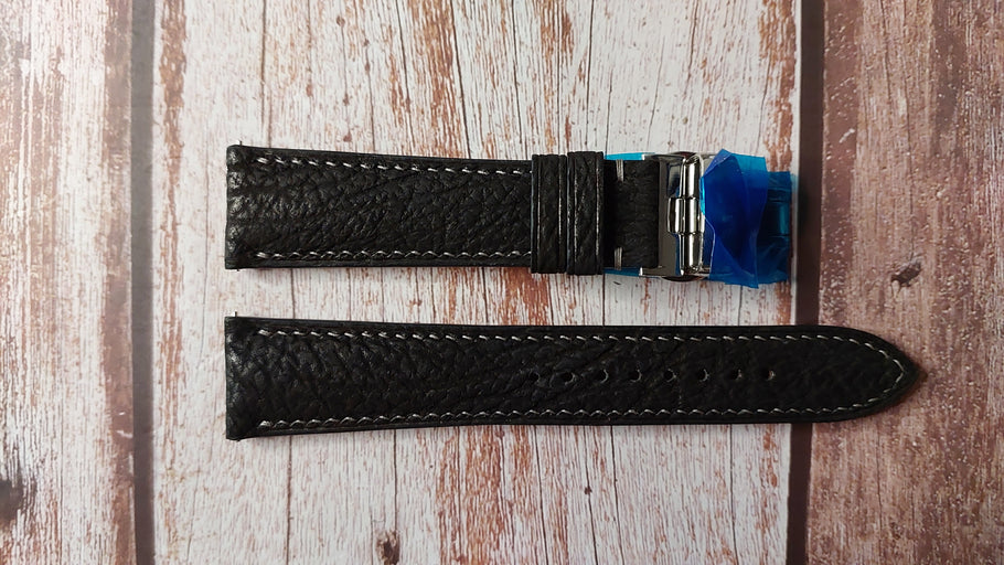 Black Full Grain Crocodile Leather Strap For Tissot Gentleman Powermatic 80 Open Heart Watch