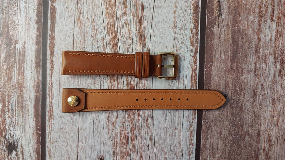 Barenia Leather Custom Open Ended Strap For Ex Rolex Vintage Watch