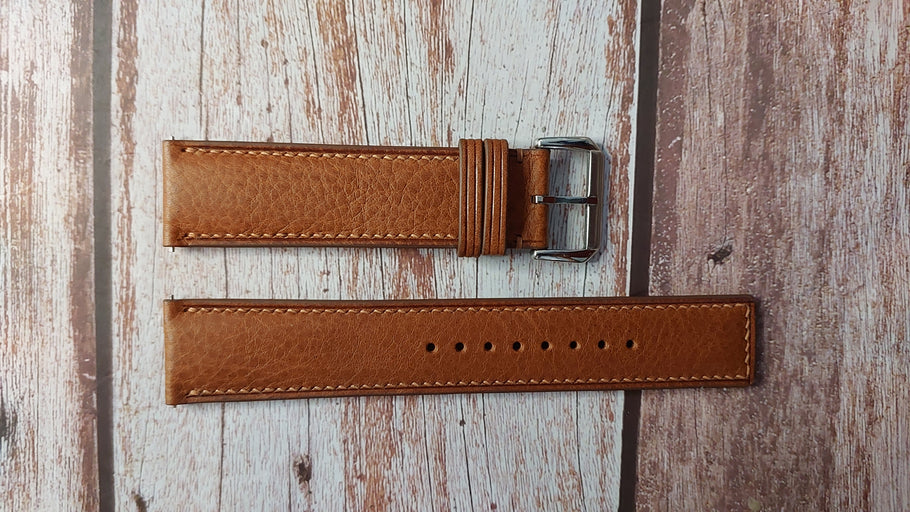 Brown Italian Veg Tanned Minerva Box Leather Strap