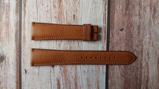 Barenia Leather Custom Notched Strap For Seiko SNKK52 Watch