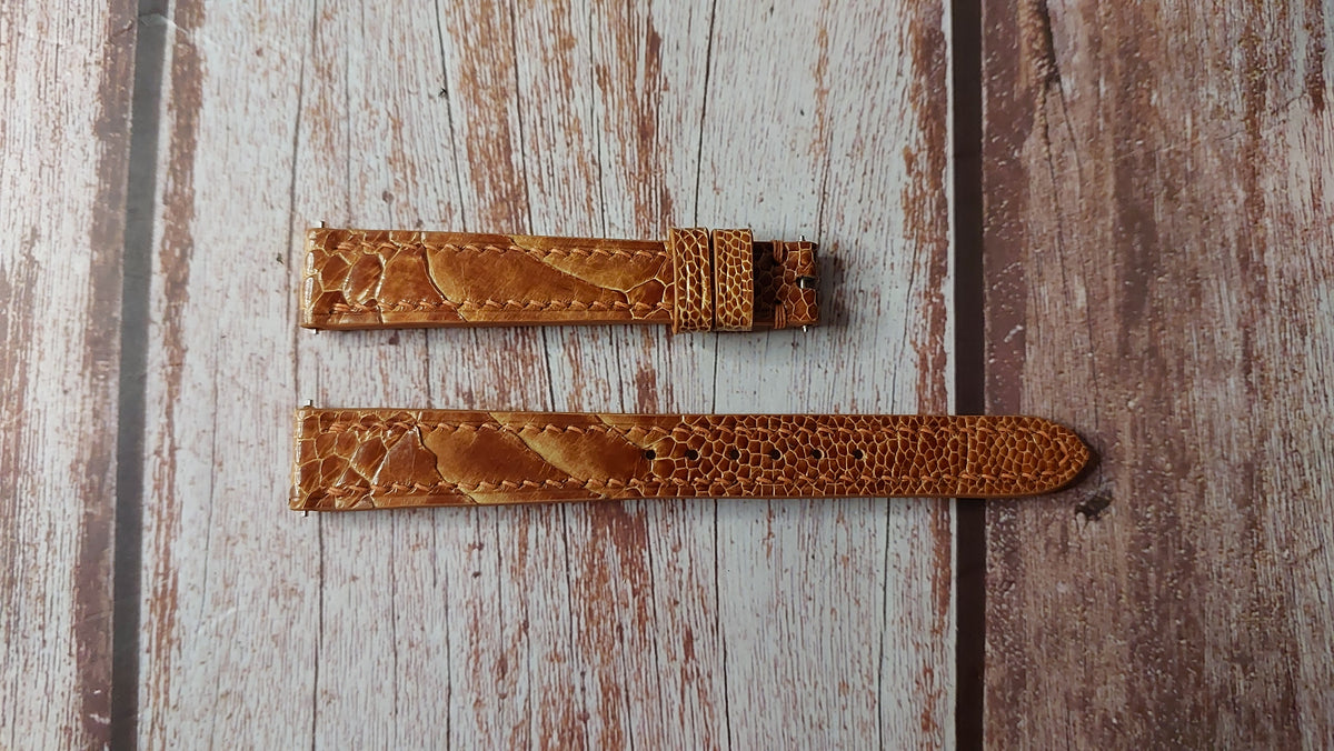 Light Brown Full Grain Ostrich Leg Leather Strap For JAEGER-LECOULTRE ...