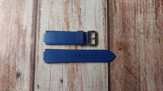 Blue Alran Leather Custom Notched Strap For Direnzo DRZ 04 Mondial Watch