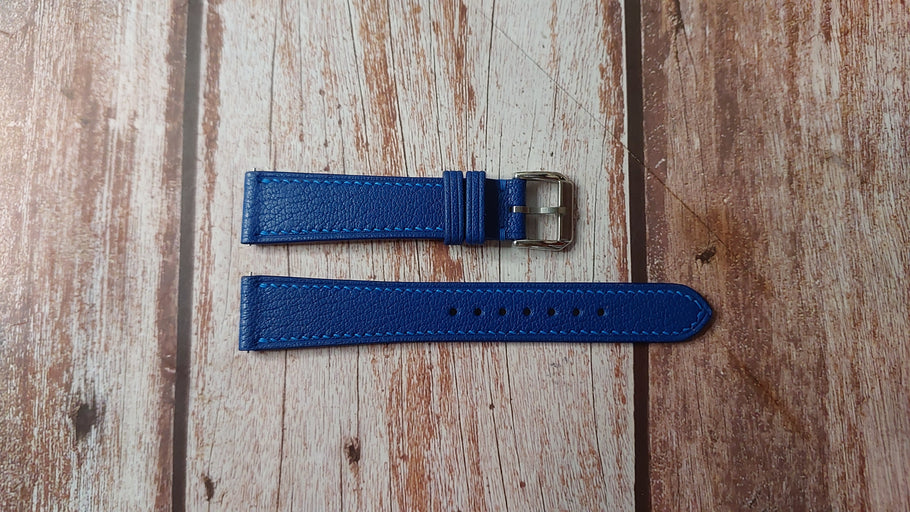 Blue Alran Goat Leather Custom Leather Strap For Vintage Omega Constellation Watch