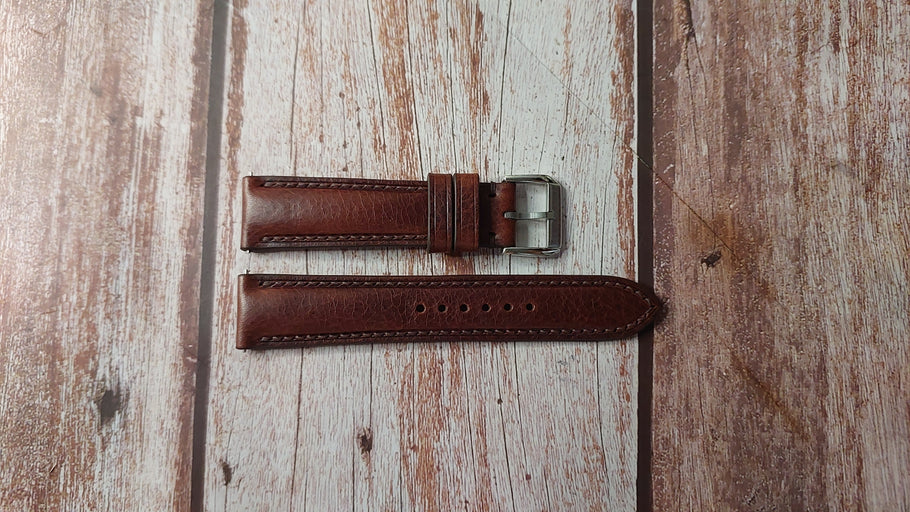 Dark Brown Badalassi Wax Custom Leather Strap For Oris Watch