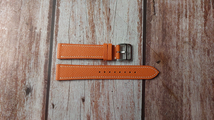 Orange Epsom Custom Leather Strap For Croton Watch