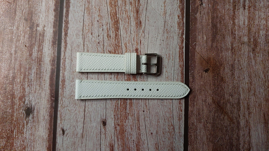 White Epsom Custom Leather Strap For Nomos Glashutte Club Watch