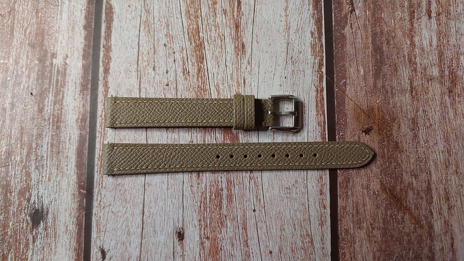 Taupe Epsom Custom Leather Strap For Seiko Watch