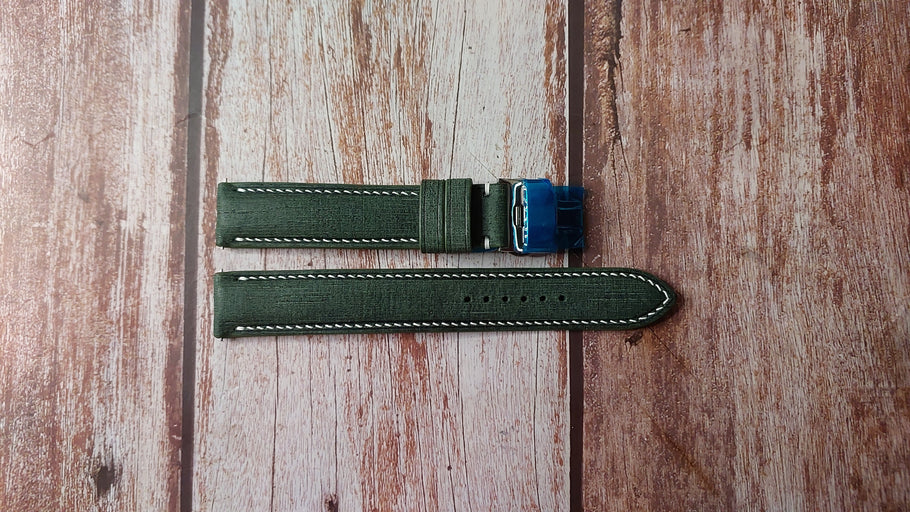 Verde Italian Babele Linen Custom Leather Strap For  Breitling Chrono Colt Watch