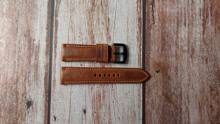 Cognac Badalassi Wax Custom Leather Strap