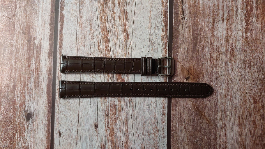 Brown Full Grain Crocodile Custom Leather Strap For Patek Phillip Watch