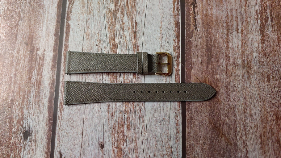 Gray Epsom Custom Leather Strap For Chopard luc 43mm quattro Watch