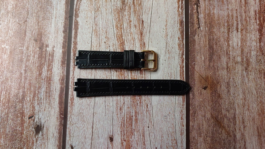 Black Crocodile Leather Custom Multi Notched Strap