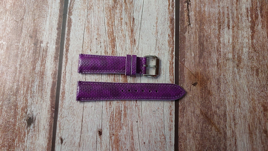 Purple Karung Snake Skin Leather Strap