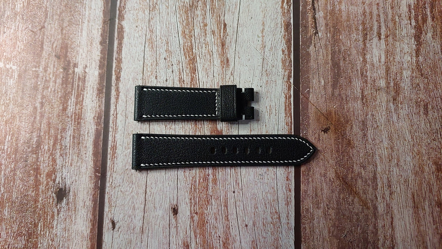 Black Alran Goat Custom Leather Strap